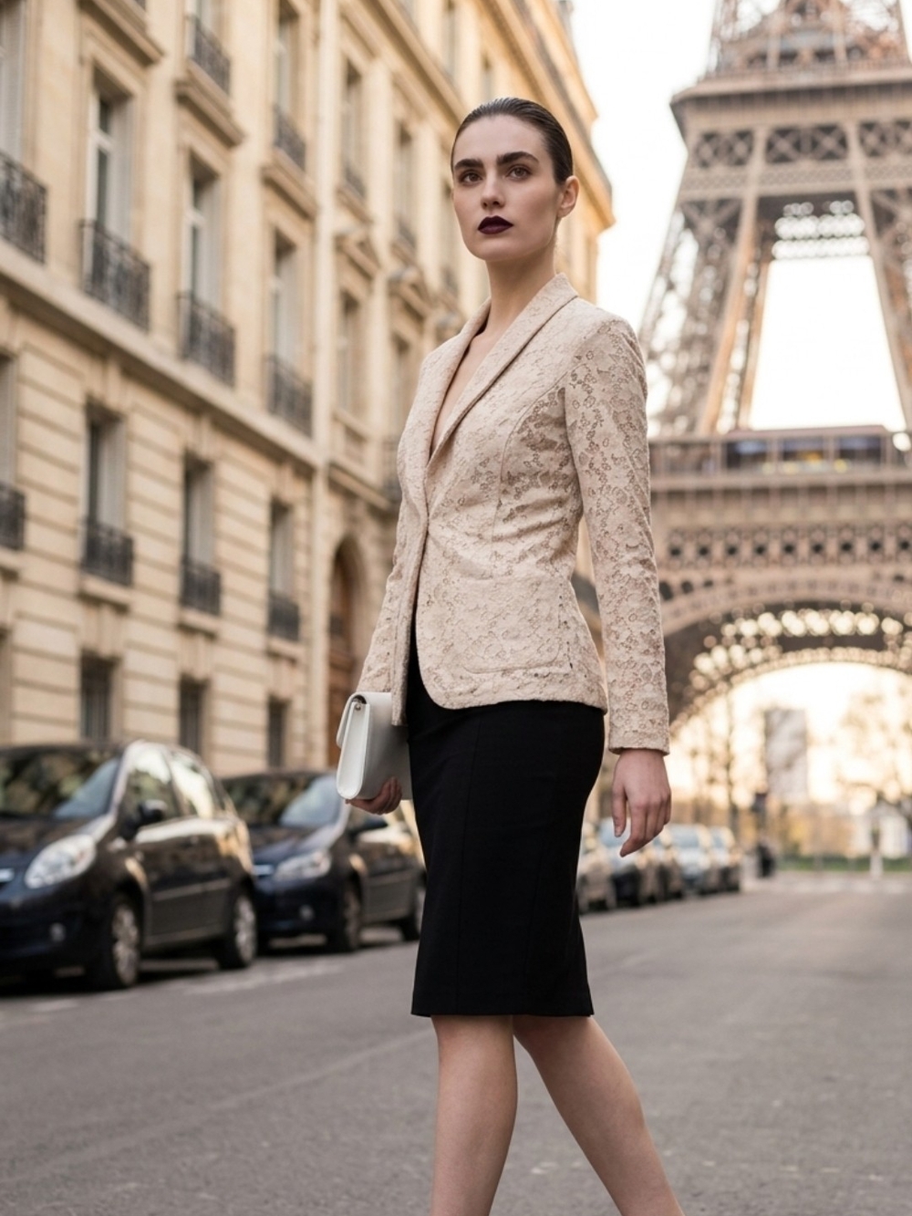 Guess Lace Blazer Jacket in Beige